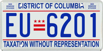 DC license plate EU6201