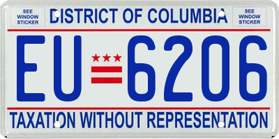 DC license plate EU6206