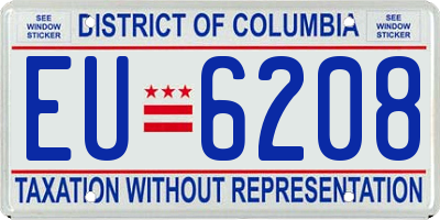DC license plate EU6208