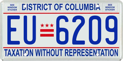 DC license plate EU6209