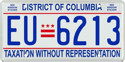 DC license plate EU6213