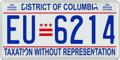DC license plate EU6214