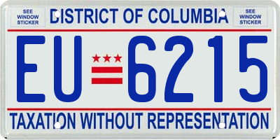 DC license plate EU6215