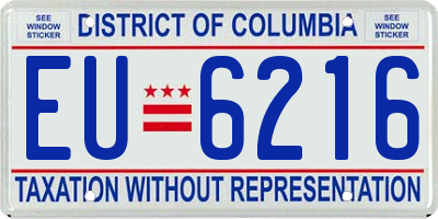 DC license plate EU6216