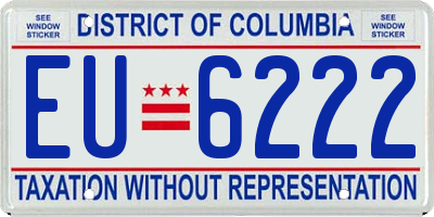 DC license plate EU6222