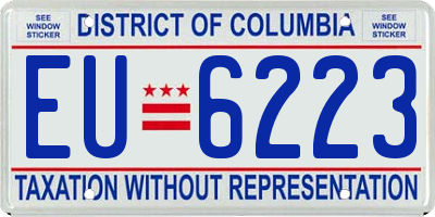DC license plate EU6223