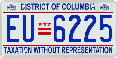 DC license plate EU6225