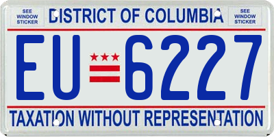 DC license plate EU6227