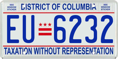 DC license plate EU6232