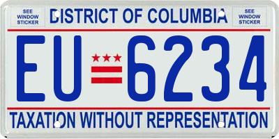 DC license plate EU6234