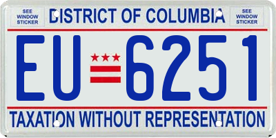 DC license plate EU6251