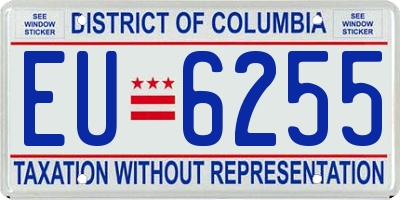 DC license plate EU6255