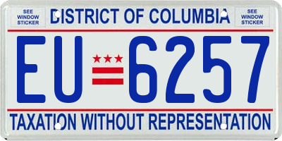 DC license plate EU6257