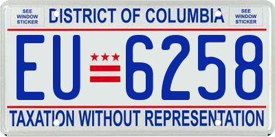 DC license plate EU6258