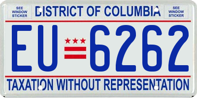 DC license plate EU6262
