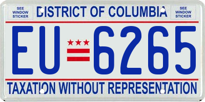 DC license plate EU6265