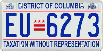 DC license plate EU6273
