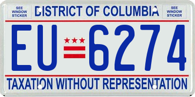 DC license plate EU6274