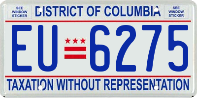 DC license plate EU6275
