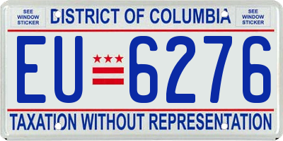 DC license plate EU6276