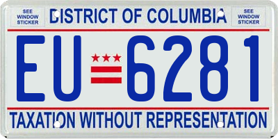 DC license plate EU6281