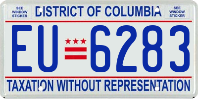 DC license plate EU6283