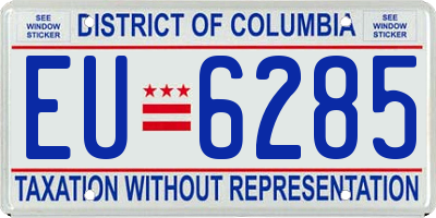 DC license plate EU6285