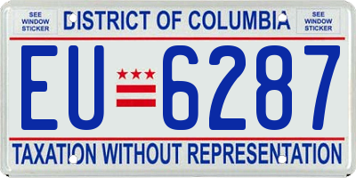 DC license plate EU6287
