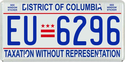 DC license plate EU6296
