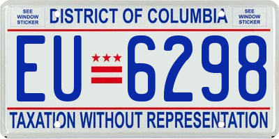 DC license plate EU6298