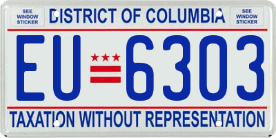 DC license plate EU6303