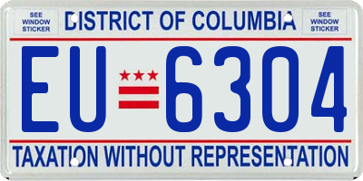 DC license plate EU6304