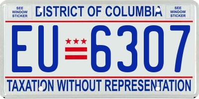 DC license plate EU6307