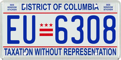 DC license plate EU6308