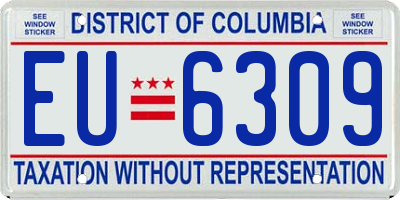 DC license plate EU6309