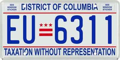 DC license plate EU6311