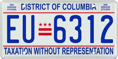 DC license plate EU6312
