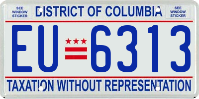 DC license plate EU6313