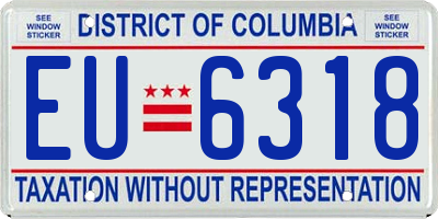 DC license plate EU6318
