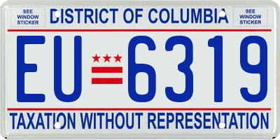 DC license plate EU6319