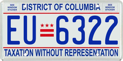 DC license plate EU6322