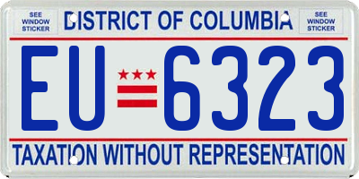 DC license plate EU6323