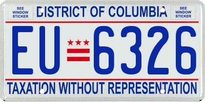 DC license plate EU6326