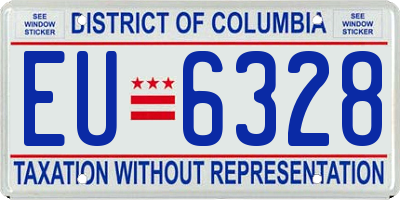 DC license plate EU6328