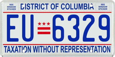 DC license plate EU6329
