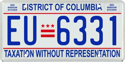 DC license plate EU6331