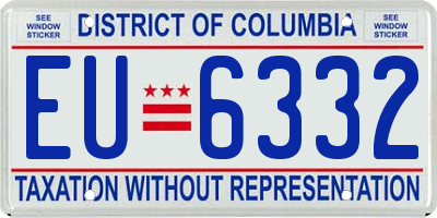 DC license plate EU6332