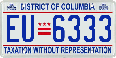 DC license plate EU6333