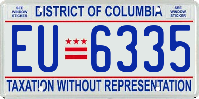 DC license plate EU6335