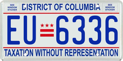 DC license plate EU6336